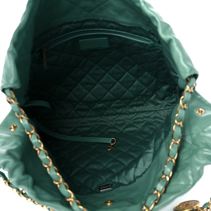 Chanel Shiny Calfskin Quilted Chanel 22 Green 6 of 10