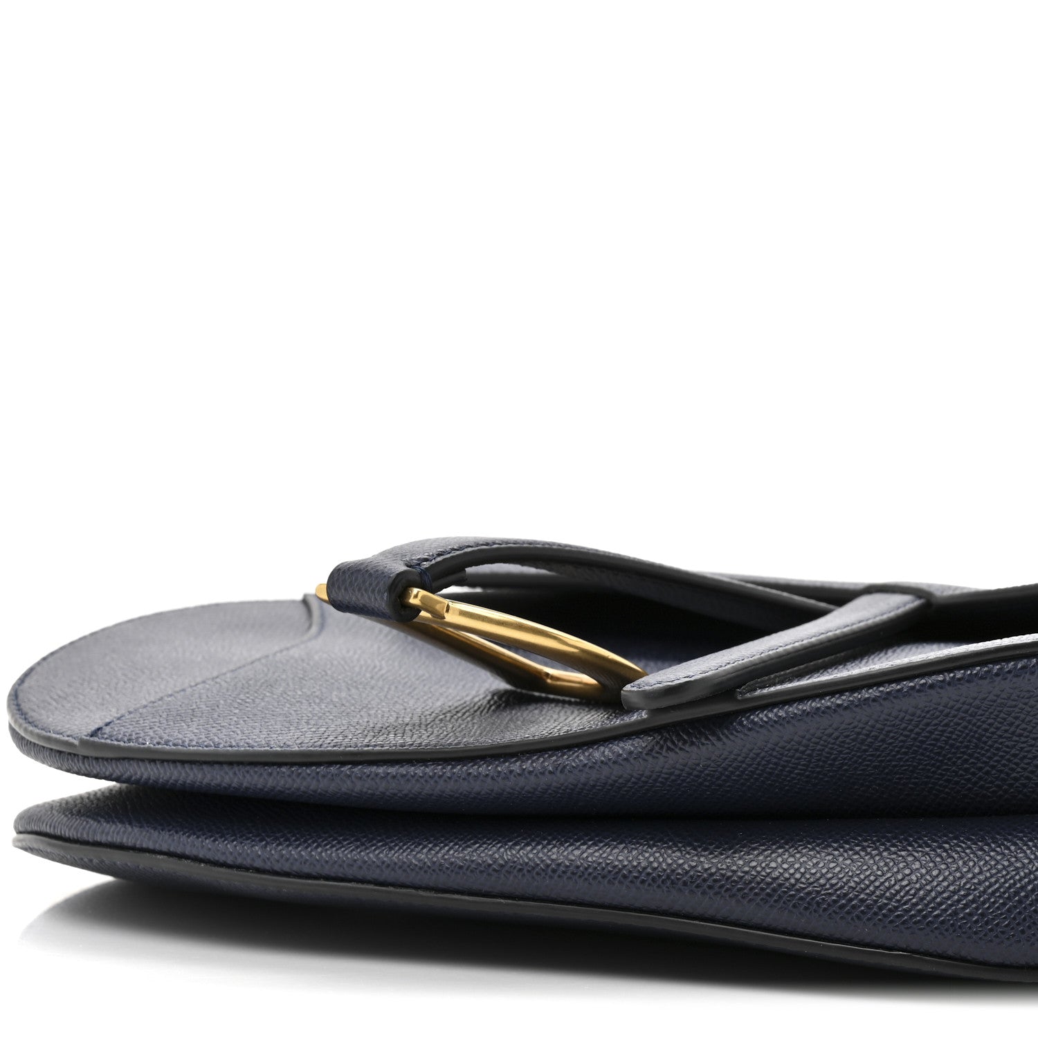 Christian Dior Grained Calfskin Saddle Bag Navy 9 of 10
