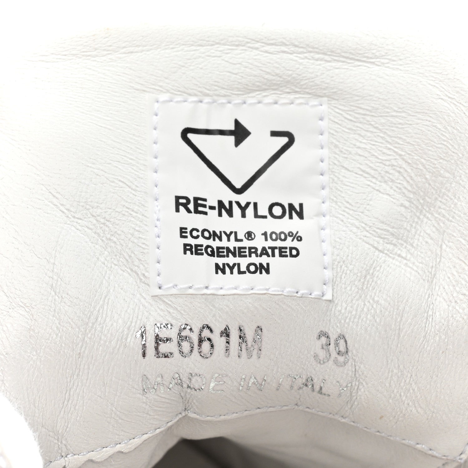 Prada Re-Nylon Spazzolato Rubber Triangle Logo Macro Quilted Mens 35mm Platform Sneakers 39 White 9 of 14