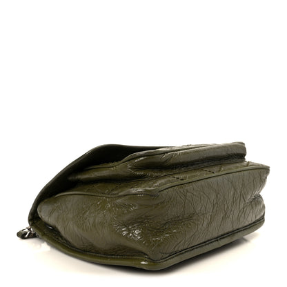 Saint Laurent Crinkled Lambskin Matelasse Monogram Baby Niki Chain Satchel Seawood 4 of 13