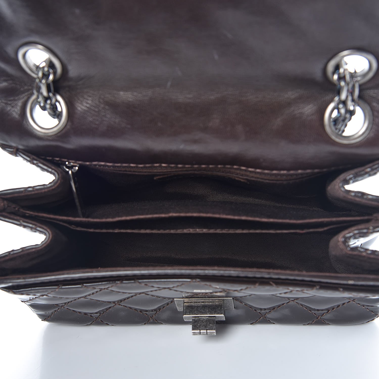 Chanel Patent Quilted Small Accordion 2.55 Reissue Flap Dark Brown 5 of 11