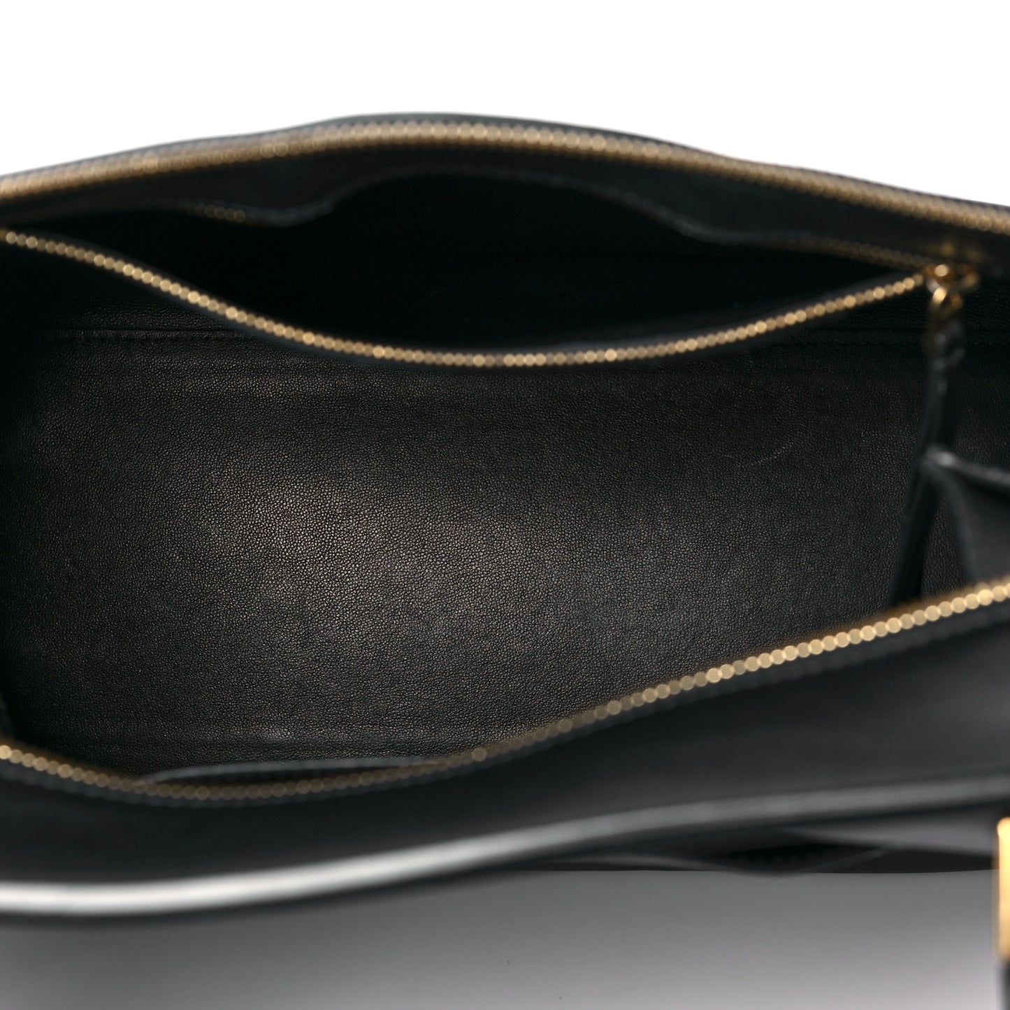 Smooth Calfskin Medium Bi-Color Edge Shoulder Bag Black Navy
