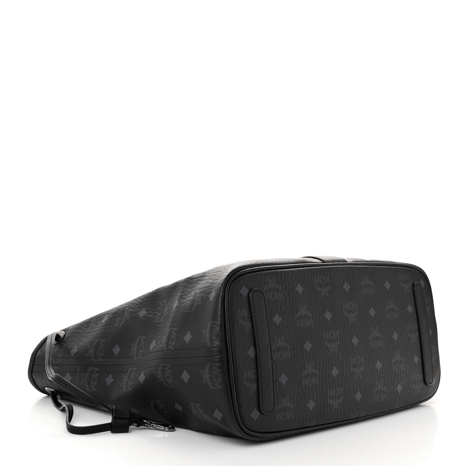 MCM Grained Calfskin Visetos Medium Liz Reversible Shopper Tote Black 7 of 18