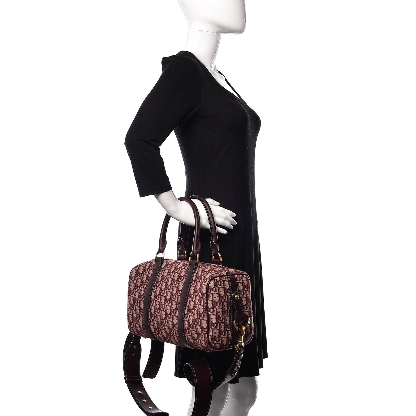 Oblique Boston Bag Bordeaux