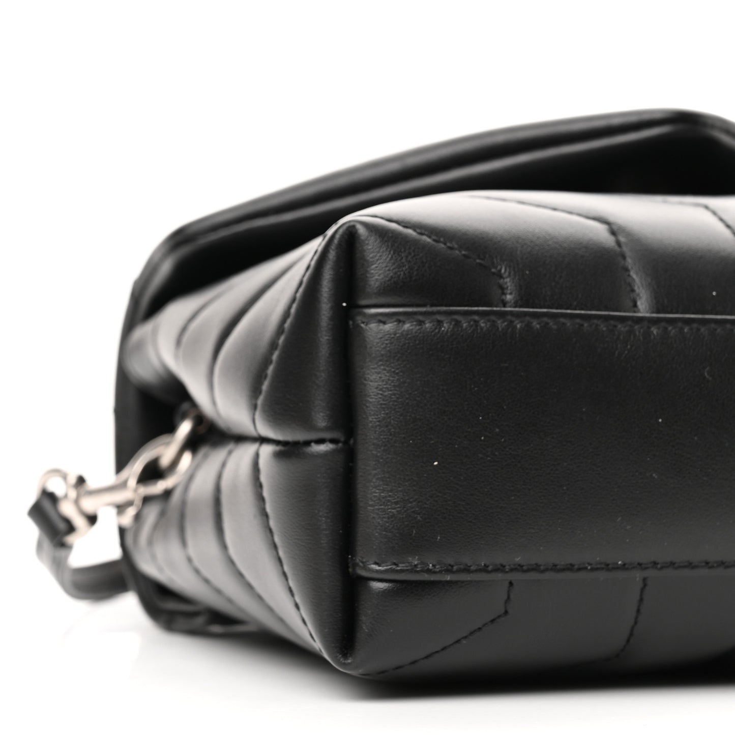 Calfskin Y Quilted Monogram Toy Loulou Crossbody Bag Black