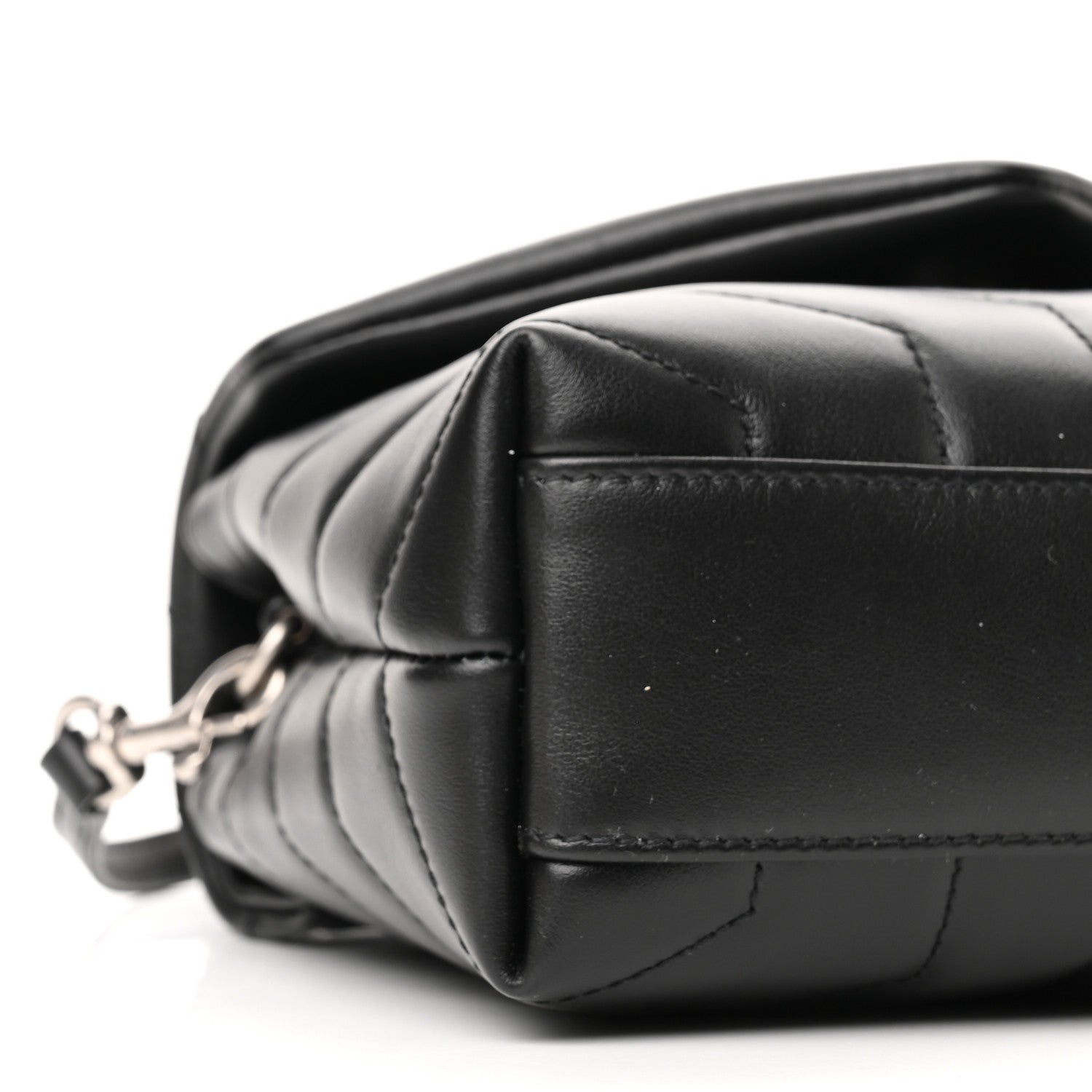 Saint Laurent Calfskin Y Quilted Monogram Toy Loulou Crossbody Bag Black 8 of 10