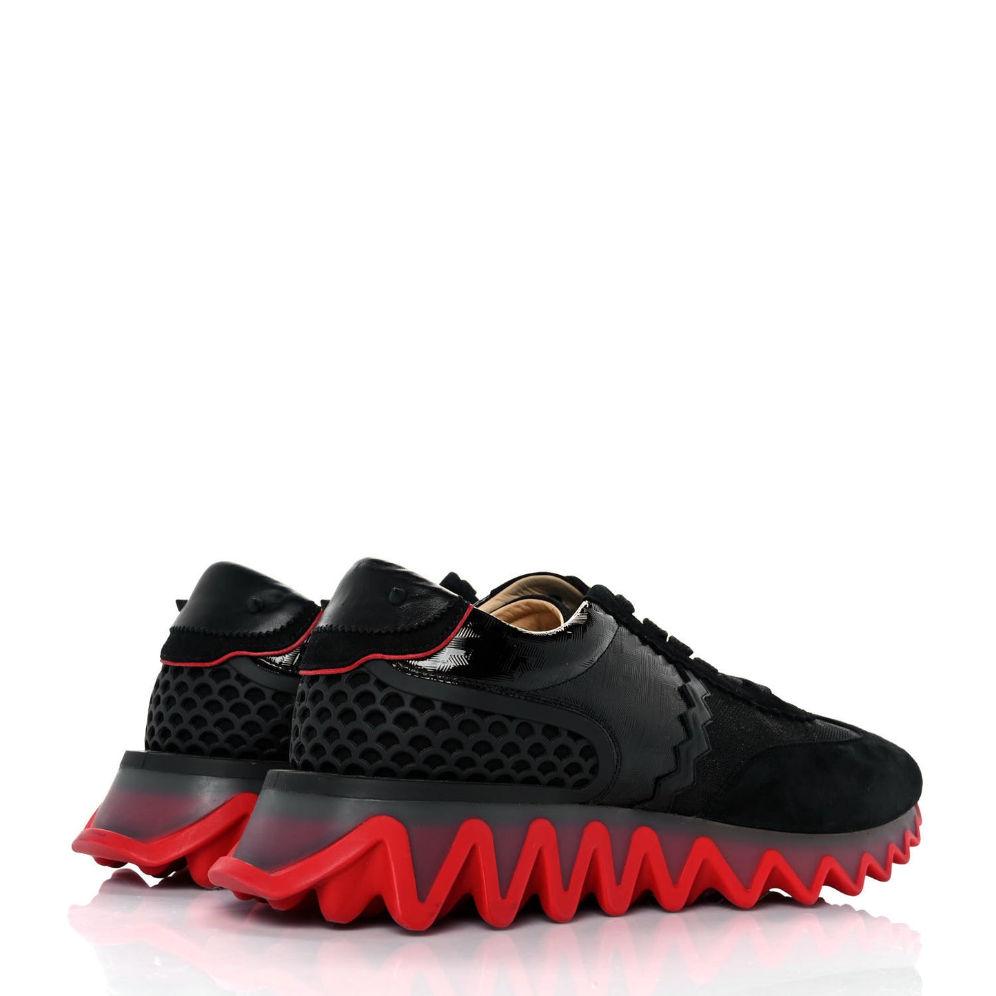 Suede Glitter Mens Loubishark Sneakers 44 Black