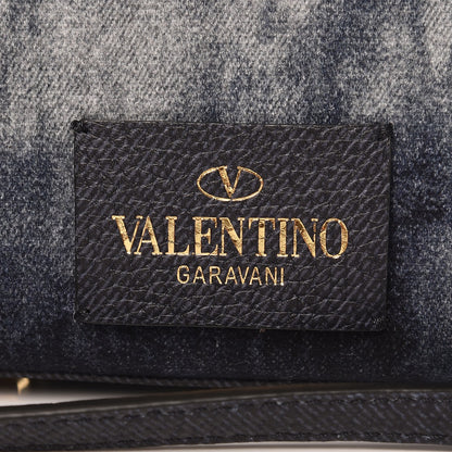 Valentino Garavani Denim Butterfly Embroidered Small My Rockstud Frame Bag Blue 8 of 8