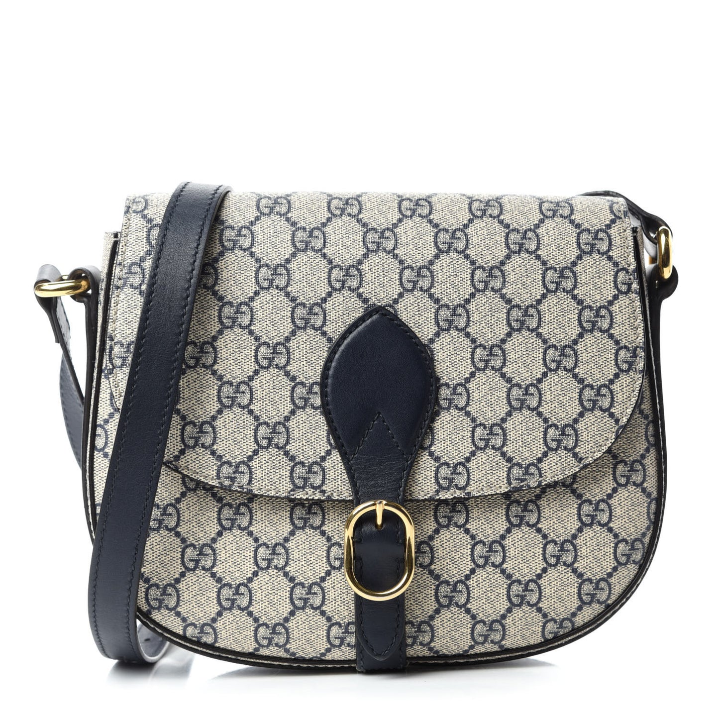 GG Supreme Monogram Small Messenger Shoulder Bag Beige Blue Navy