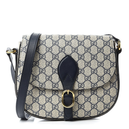 Gucci GG Supreme Monogram Small Messenger Shoulder Bag Beige Blue Navy 1 of 11