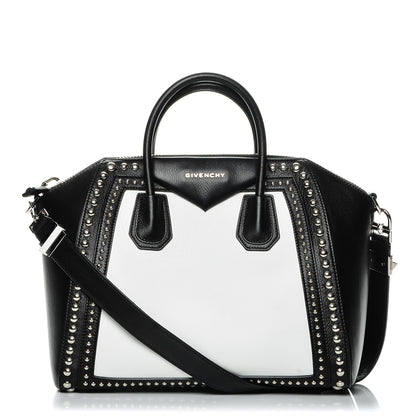 Givenchy Calfskin Medium Studded Bi-Color Antigona Black White 1 of 8