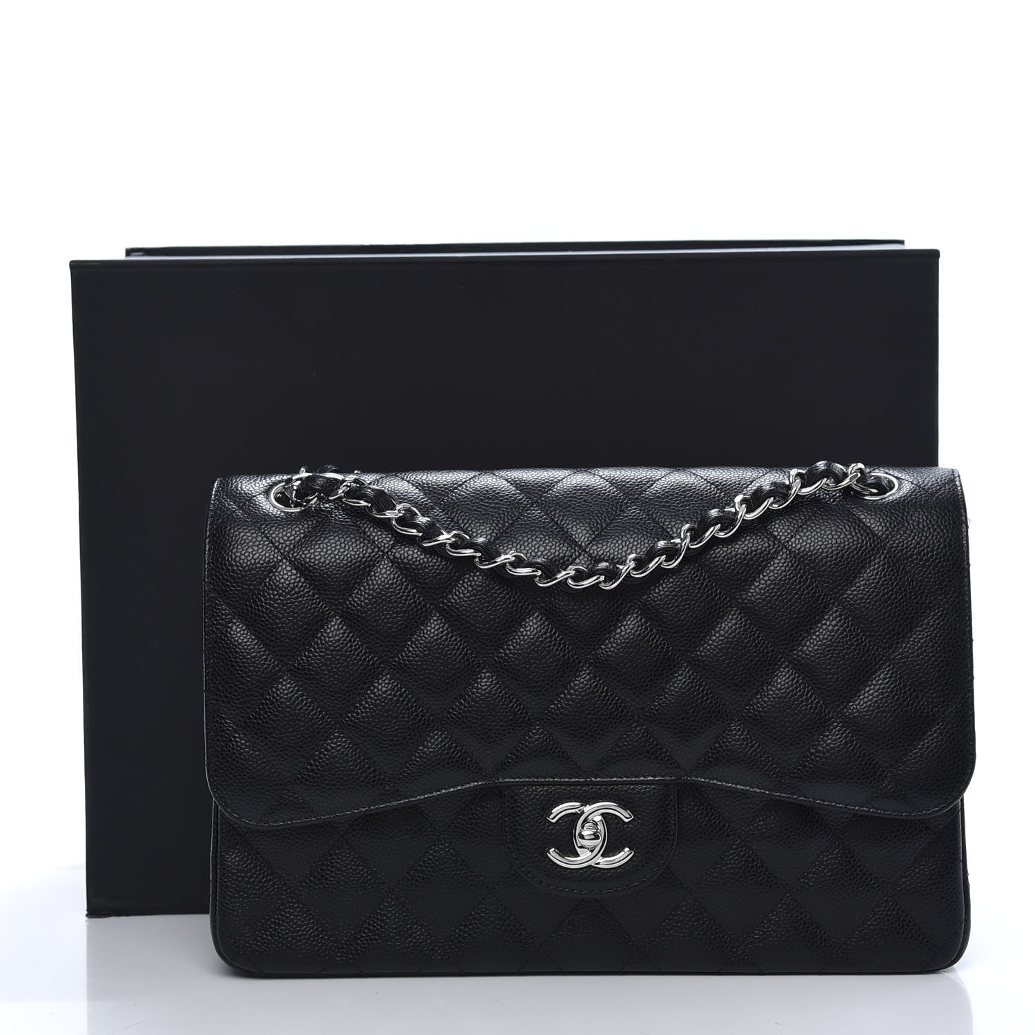 Chanel Caviar Quilted Jumbo Double Flap Black 12 of 12