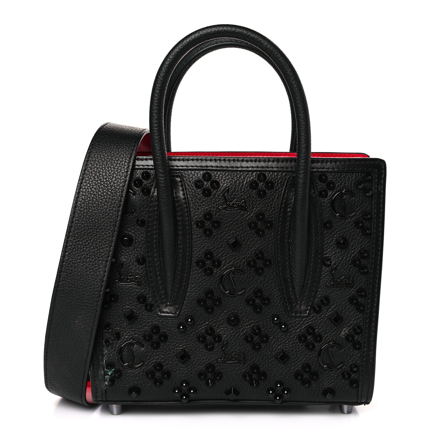 Christian Louboutin Calfskin Spikes Loubinthesky Mini Paloma Black 1 of 10