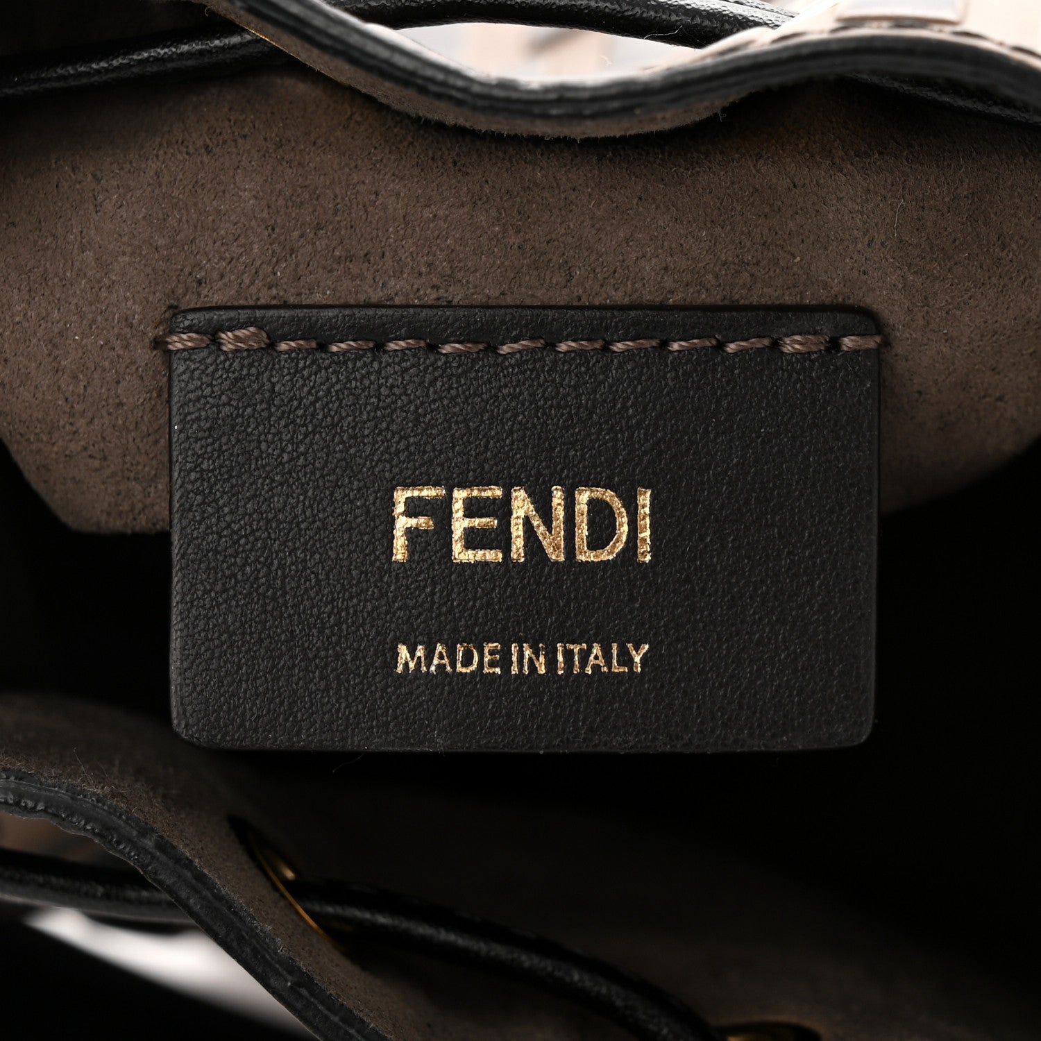 Fendi Vitello Liberty F is Fendi Bi-Color FF 1974 Embossed Mini Mon Tresor Bucket Bag Maya Black 6 of 14