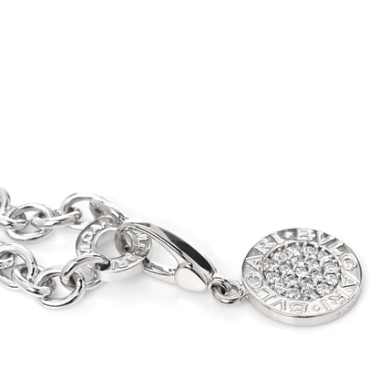Bulgari 18K White Gold Diamond Disc Charm Bracelet 4 of 7