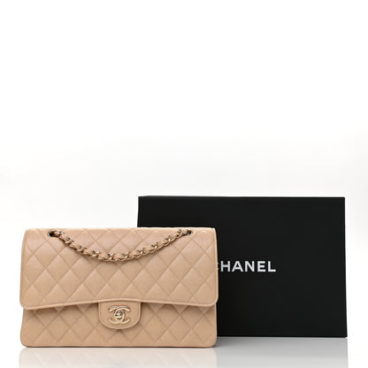 Chanel Iridescent Caviar Quilted Medium Double Flap Beige 9 of 9