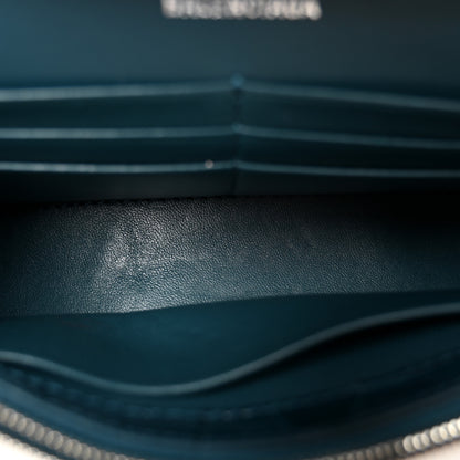 Balenciaga Shiny Calfskin Crocodile Embossed Hourglass Chain Bag Dark Petrol Blue 5 of 9