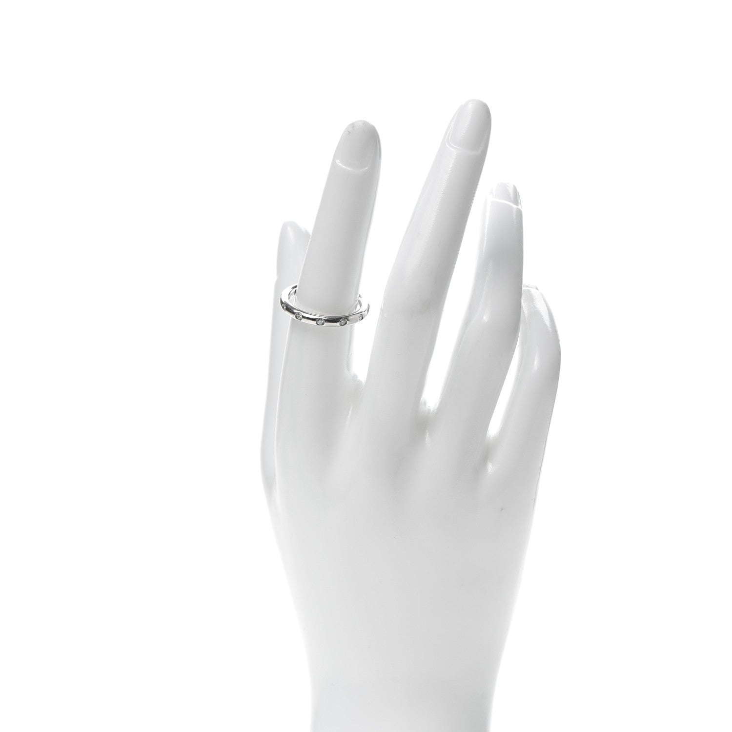 Tiffany Platinum Diamond Bezet Band Ring 54 7 2 of 5