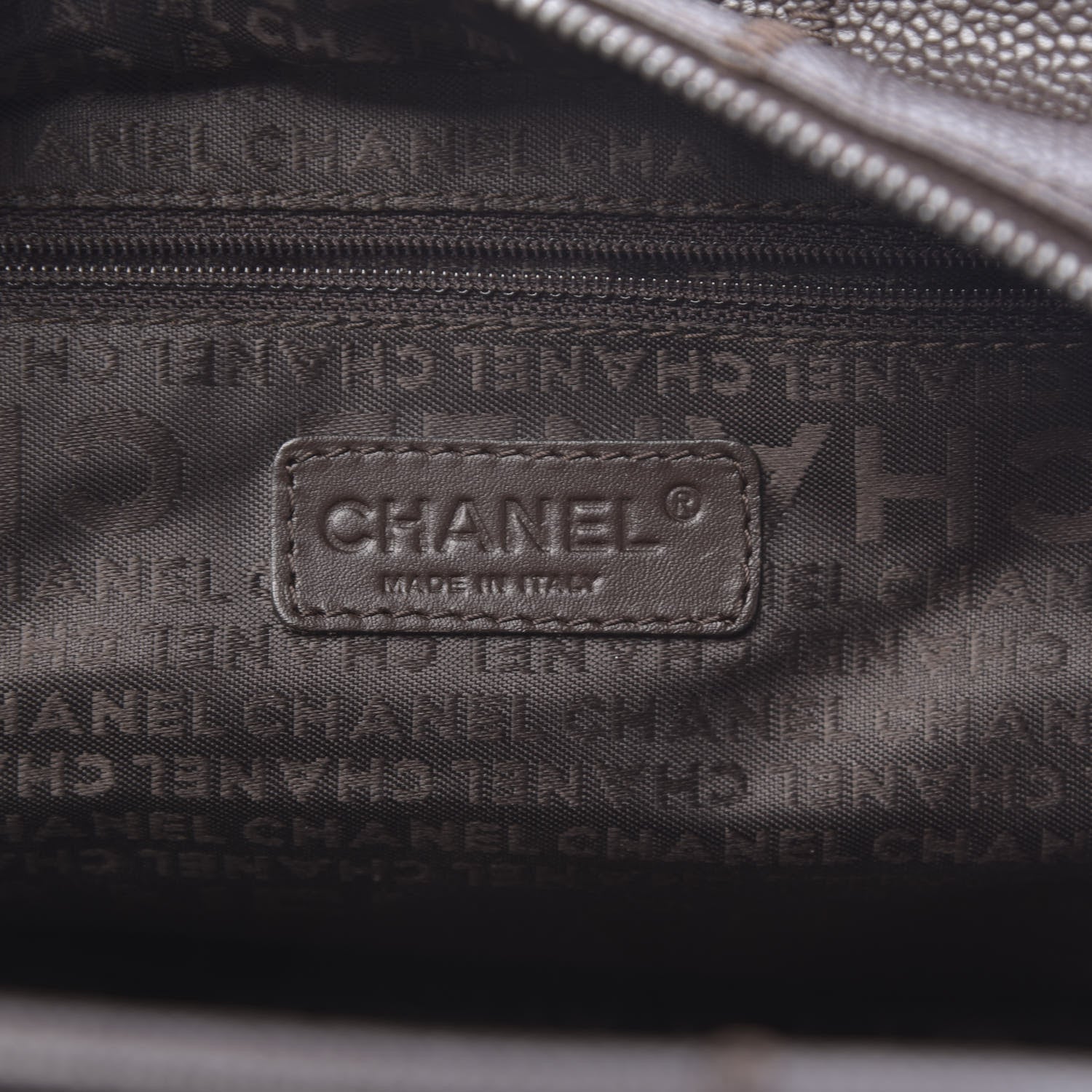 Chanel Caviar Square Stitched Bowler Dark Brown 6 of 10