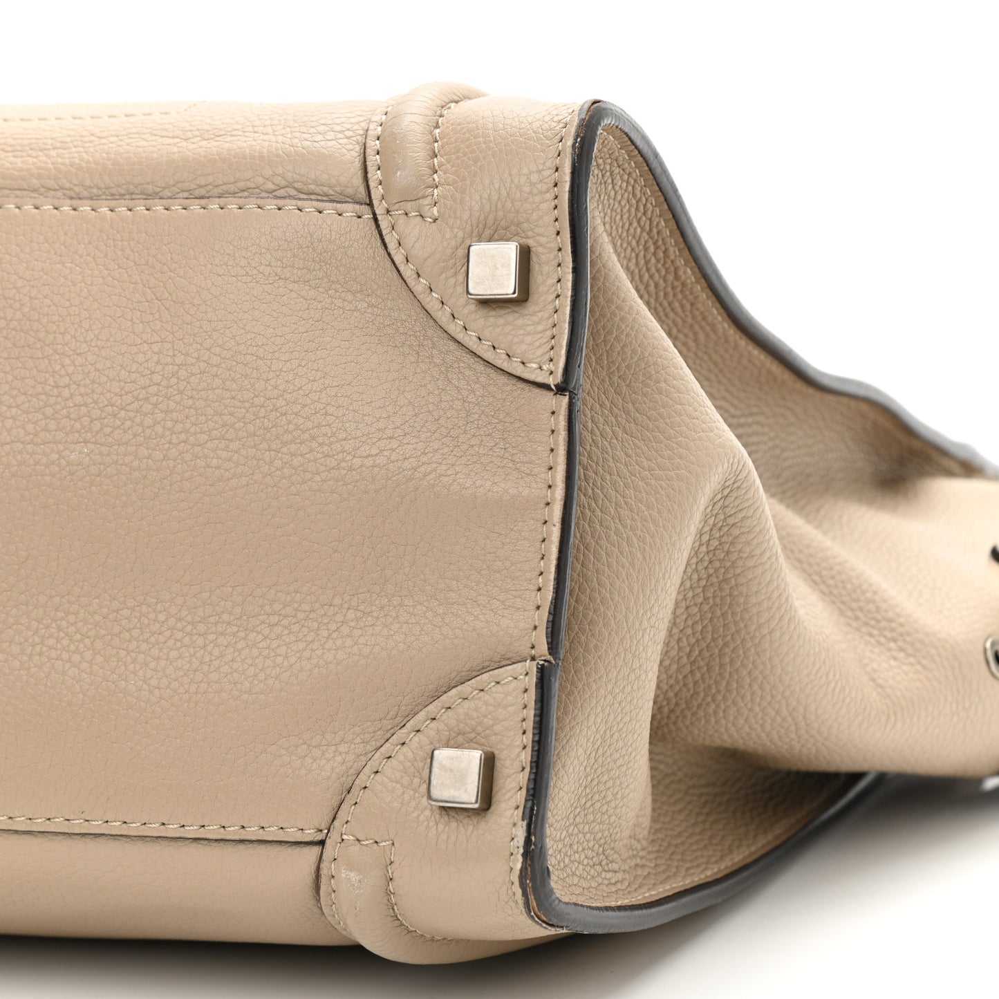 Drummed Calfskin Shoulder Luggage Dune