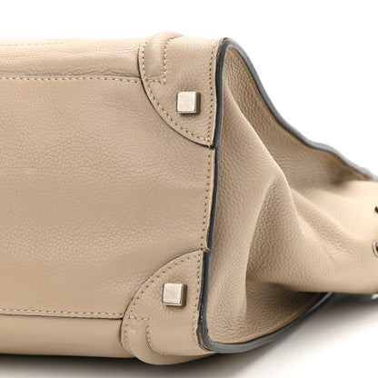 Celine Drummed Calfskin Shoulder Luggage Dune 10 of 17