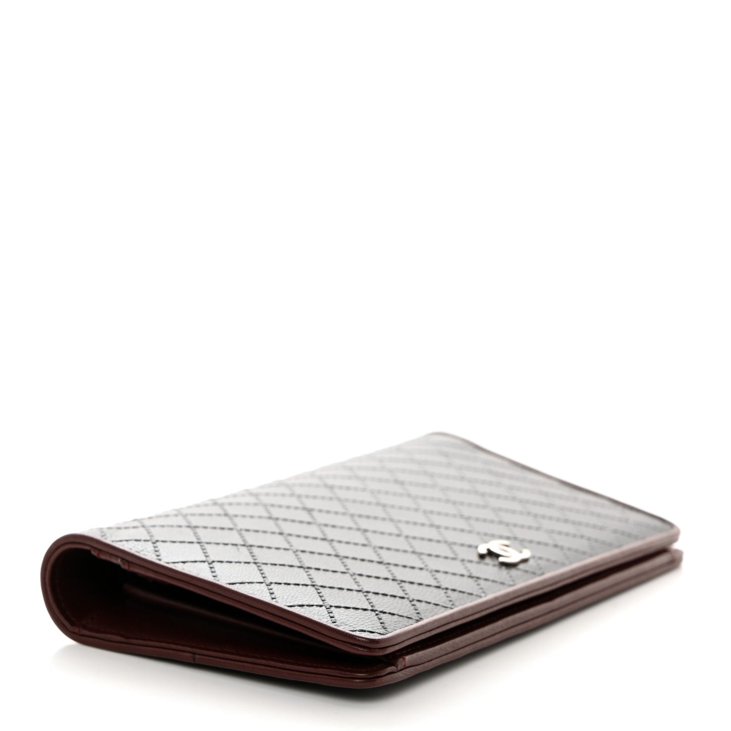 Goatskin Quitled Yen Wallet Black