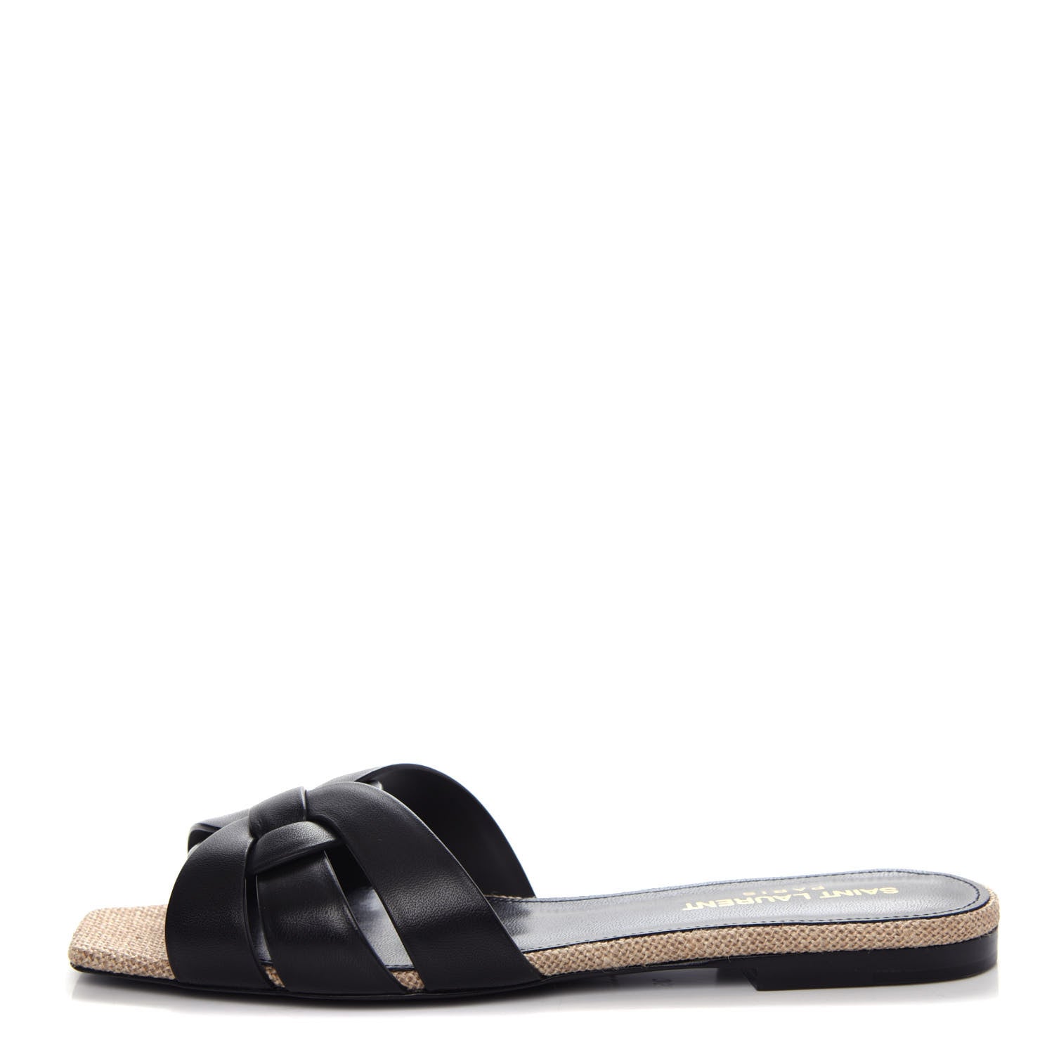 Saint Laurent Calfskin Nu Pied 05 Slide Sandals 35 Black 1 of 12