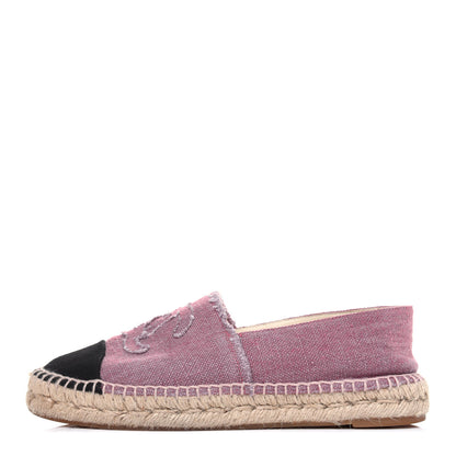 Chanel Linen CC Espadrilles 39 Pink Black 1 of 11