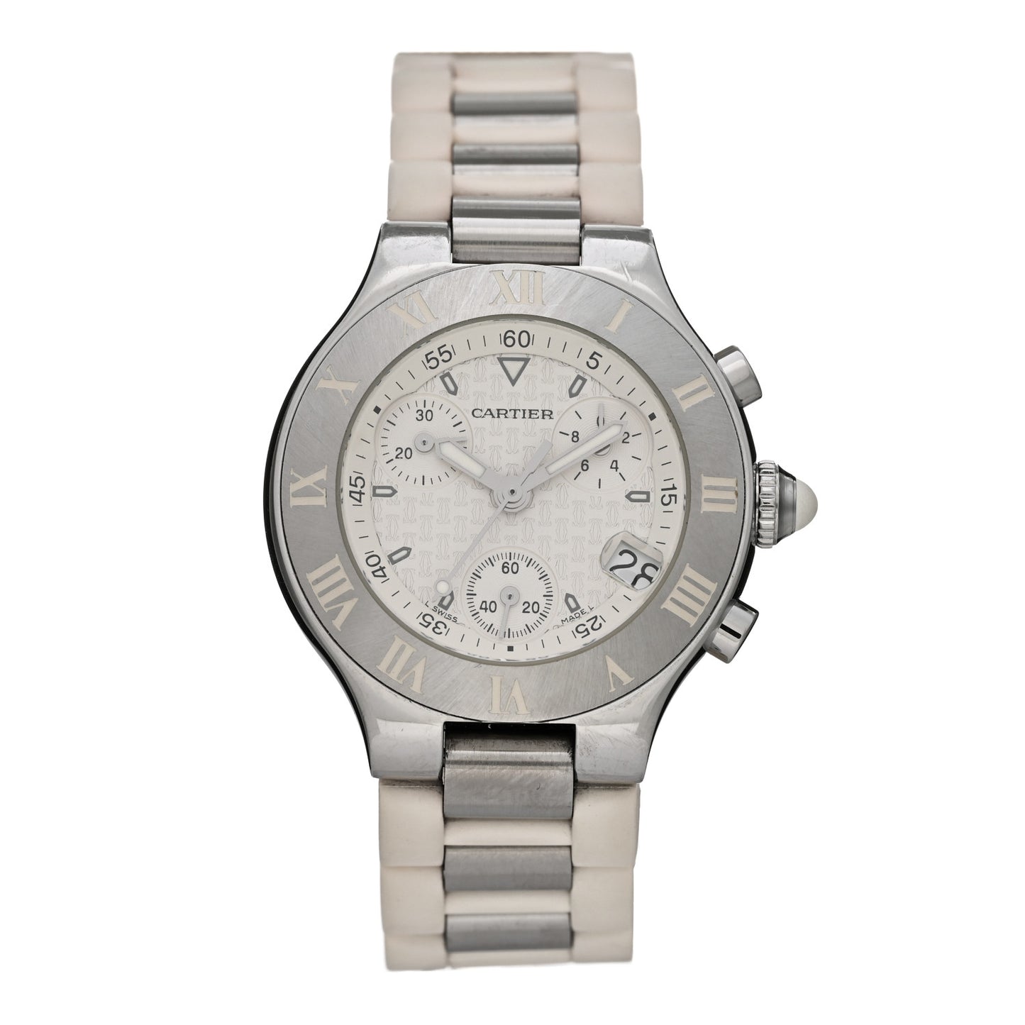 Stainless Steel Rubber 32mm Must 21 Chronoscaph Quartz Watch