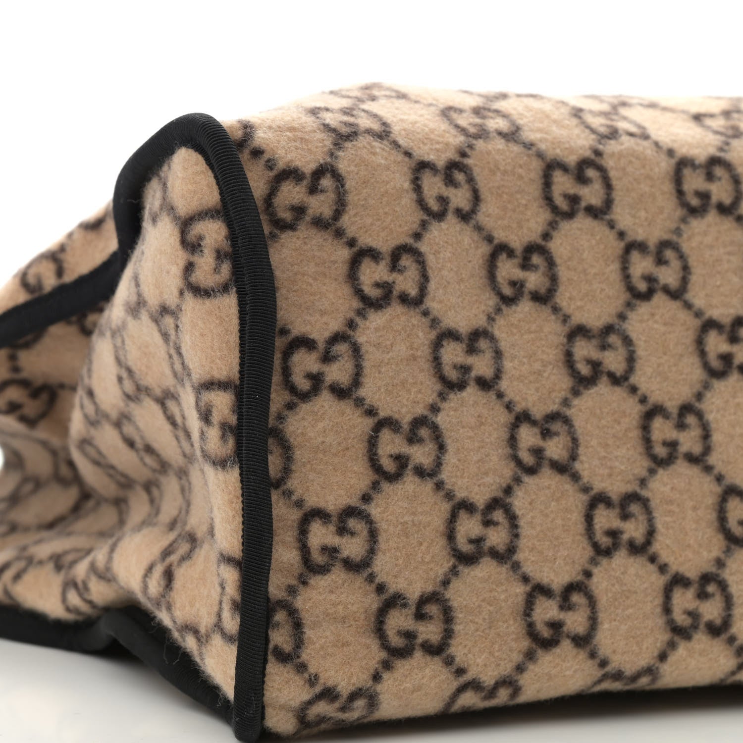 Gucci Covered Wool GG Monogram Large Tote Bag Beige Ebony 9 of 10