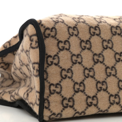 Gucci Covered Wool GG Monogram Large Tote Bag Beige Ebony 9 of 10