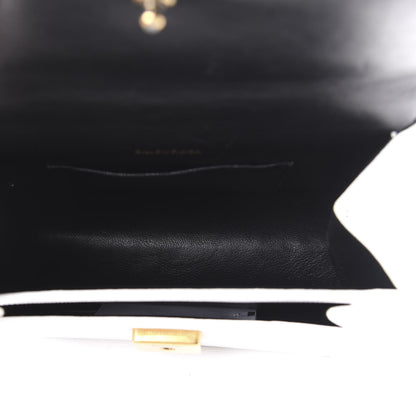 Balenciaga Patent Calfskin Lizard Embossed XS Sharp Top Handle Bag White 5 of 9