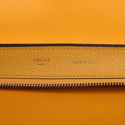 Celine Drummed Calfskin Suede Medium Trapeze Mustard 6 of 9