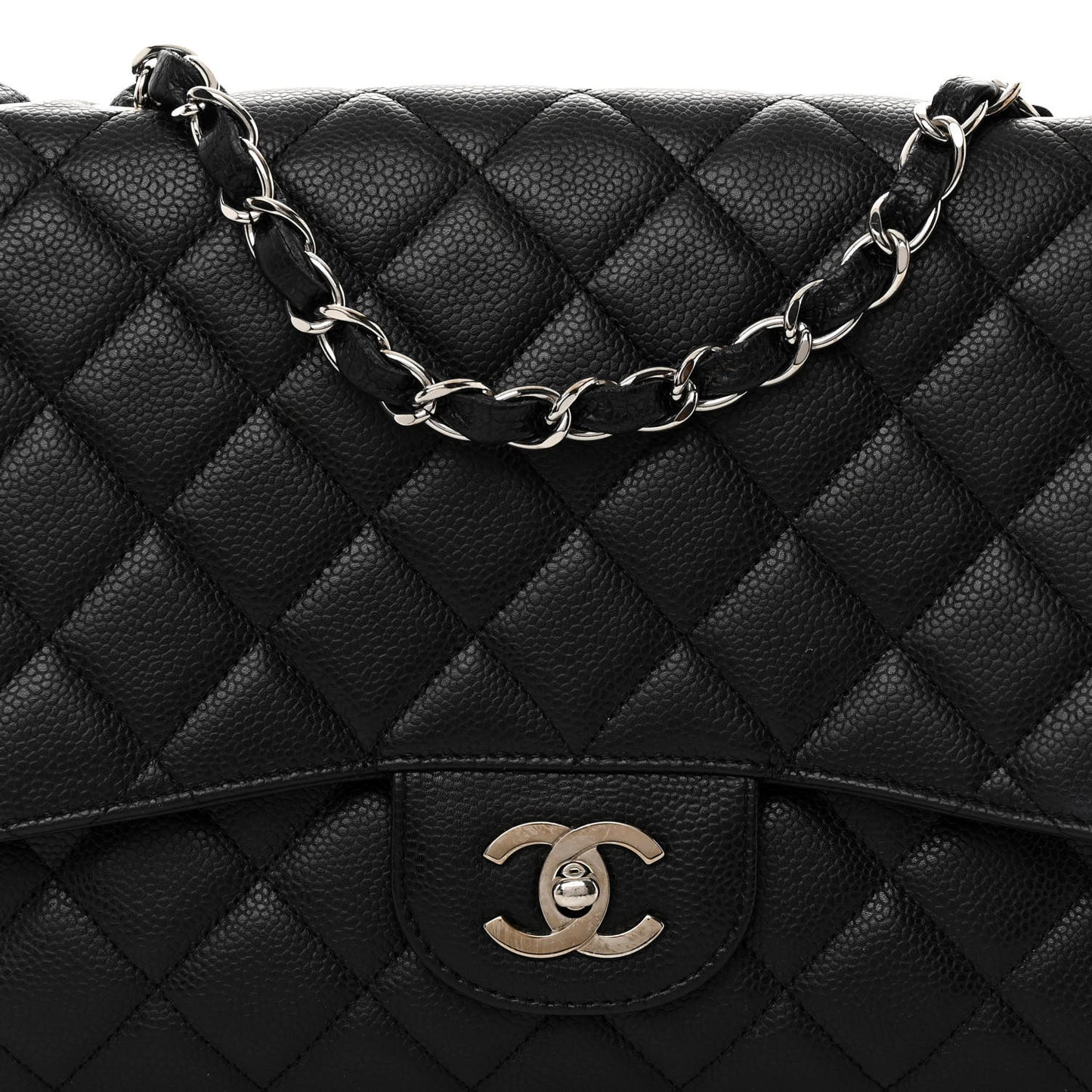 Caviar Quilted Jumbo Single Flap Black