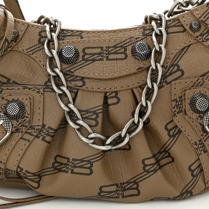 Balenciaga Coated Canvas BB Monogram Le Cagole Mini Purse With Chain Beige Brown 8 of 10