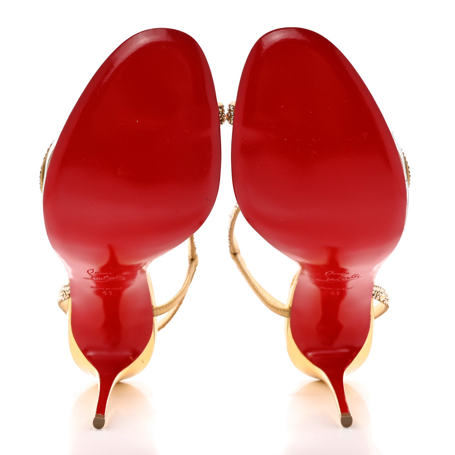 Christian Louboutin Crystal Strass Rosalie 100 Sandals 41 Cry Aurum Gold 5 of 10