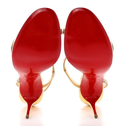 Christian Louboutin Crystal Strass Rosalie 100 Sandals 41 Cry Aurum Gold 5 of 10