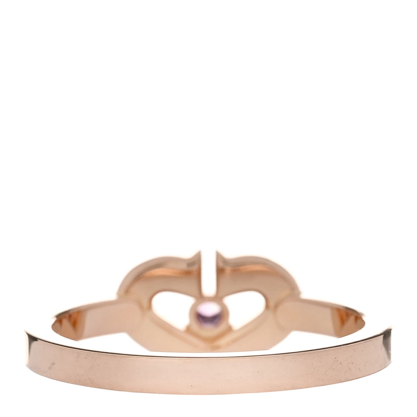 18K Pink Gold Pink Sapphire Small Hearts and Symbols Ring 51 5.75