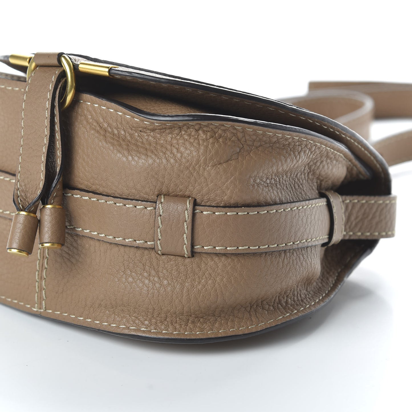 Calfskin Mini Marcie Round Crossbody Bag Nut