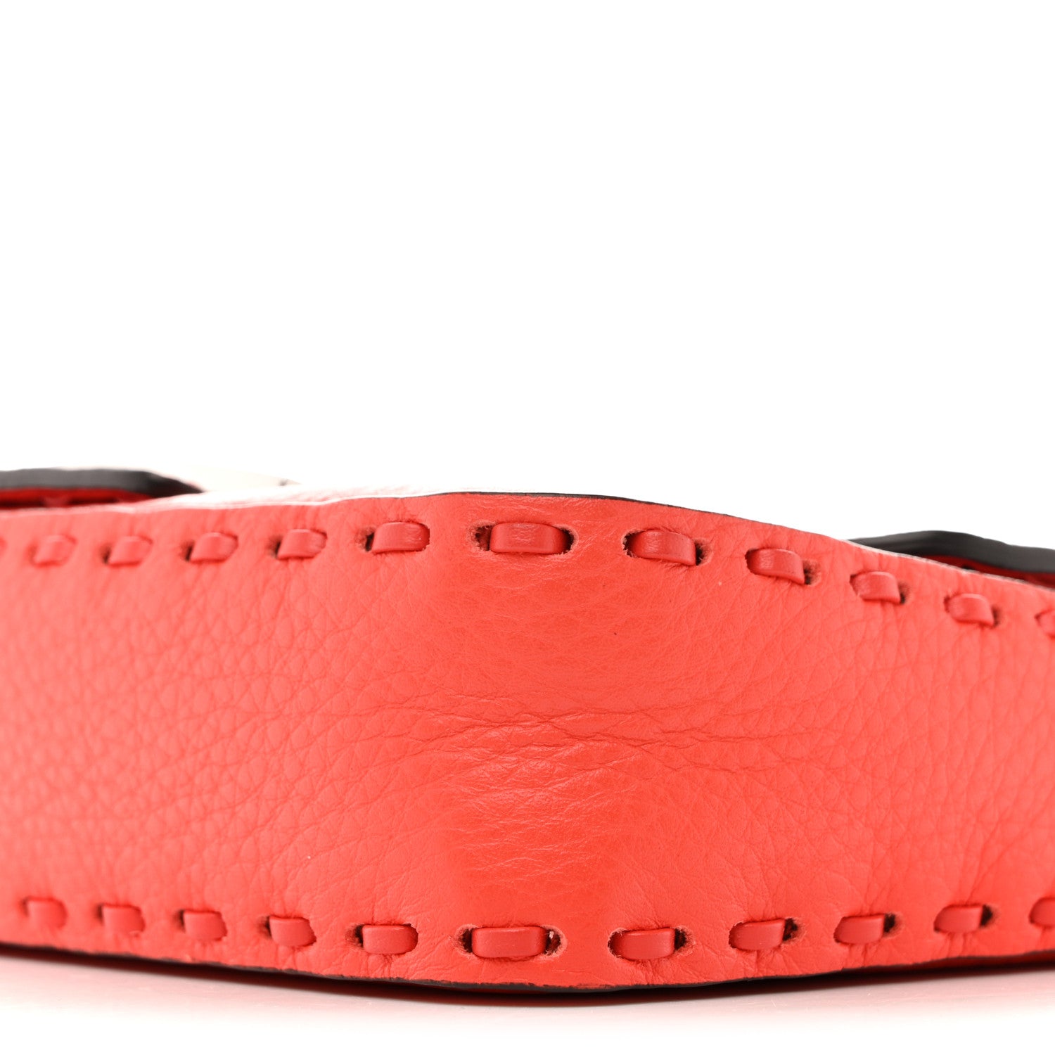 Fendi Cuoio Roma Sellerissima Nappa Sintetica Tape Stitch Mini Baguette Lava 9 of 11