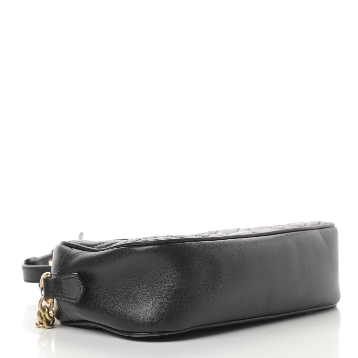 Gucci Calfskin Matelasse Small GG Marmont Chain Shoulder Bag Black 4 of 15