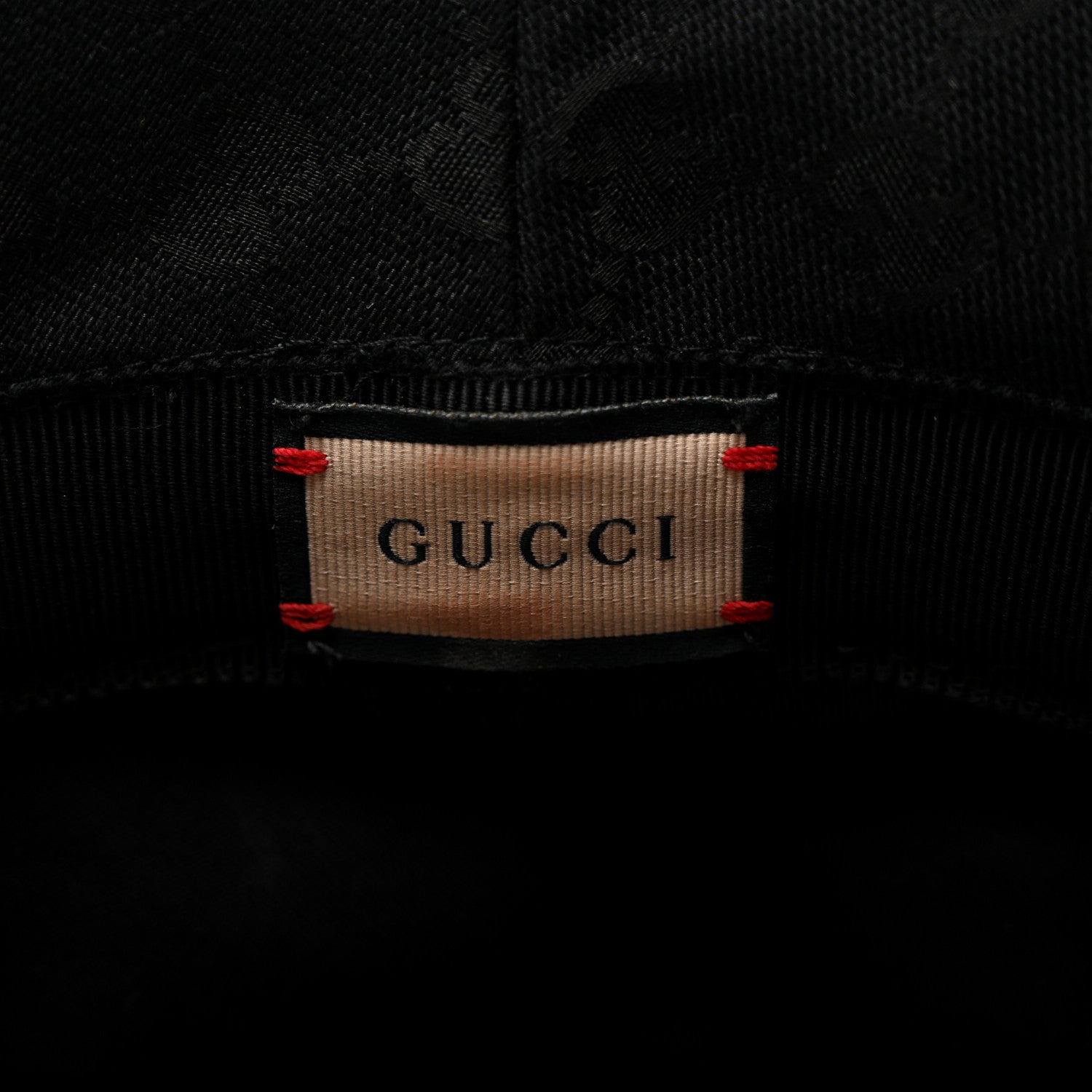 Gucci Monogram Textured Dollar Calfskin GG Jago Bucket Hat M Black 9 of 11