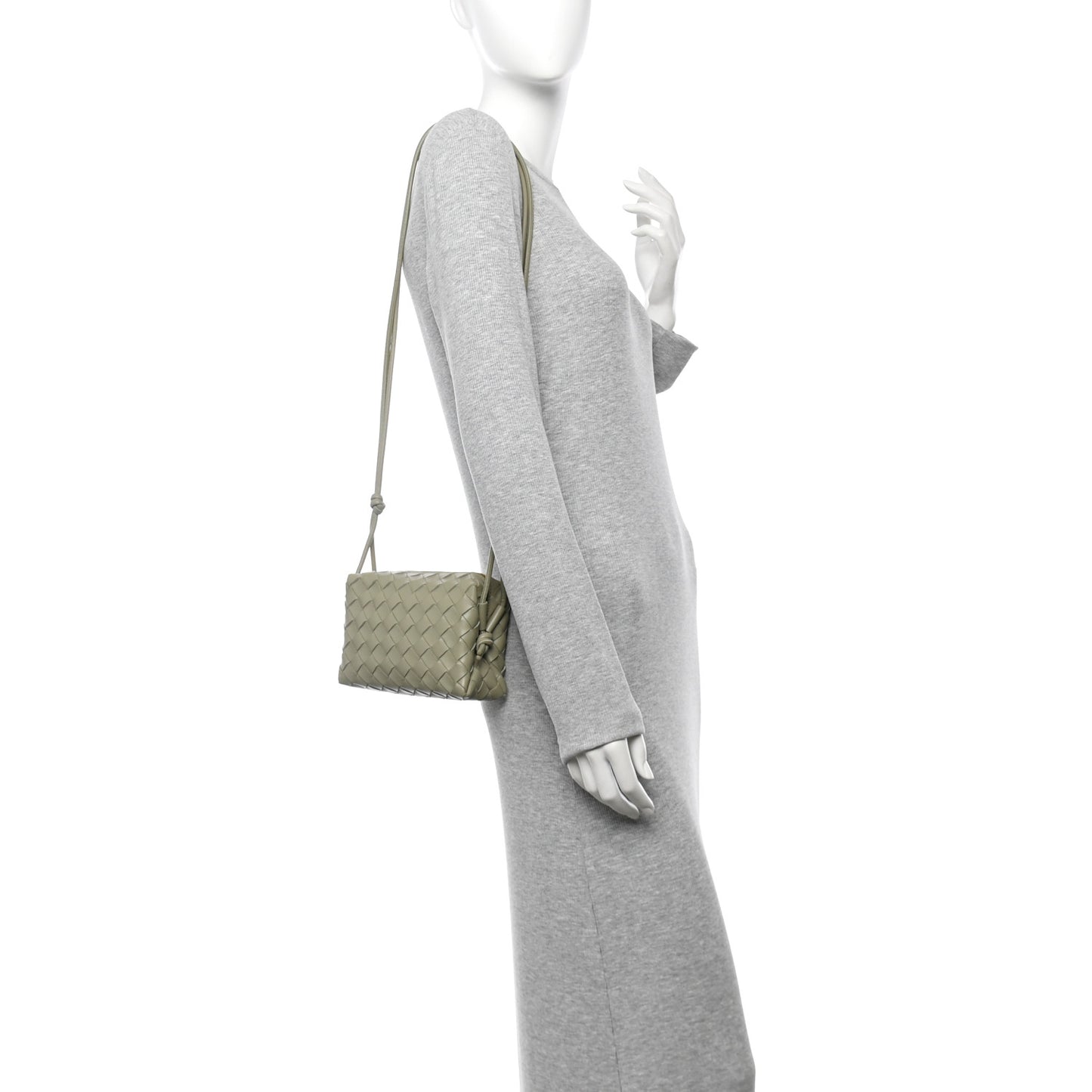 Nappa Intrecciato Mini Loop Camera Bag Travertine