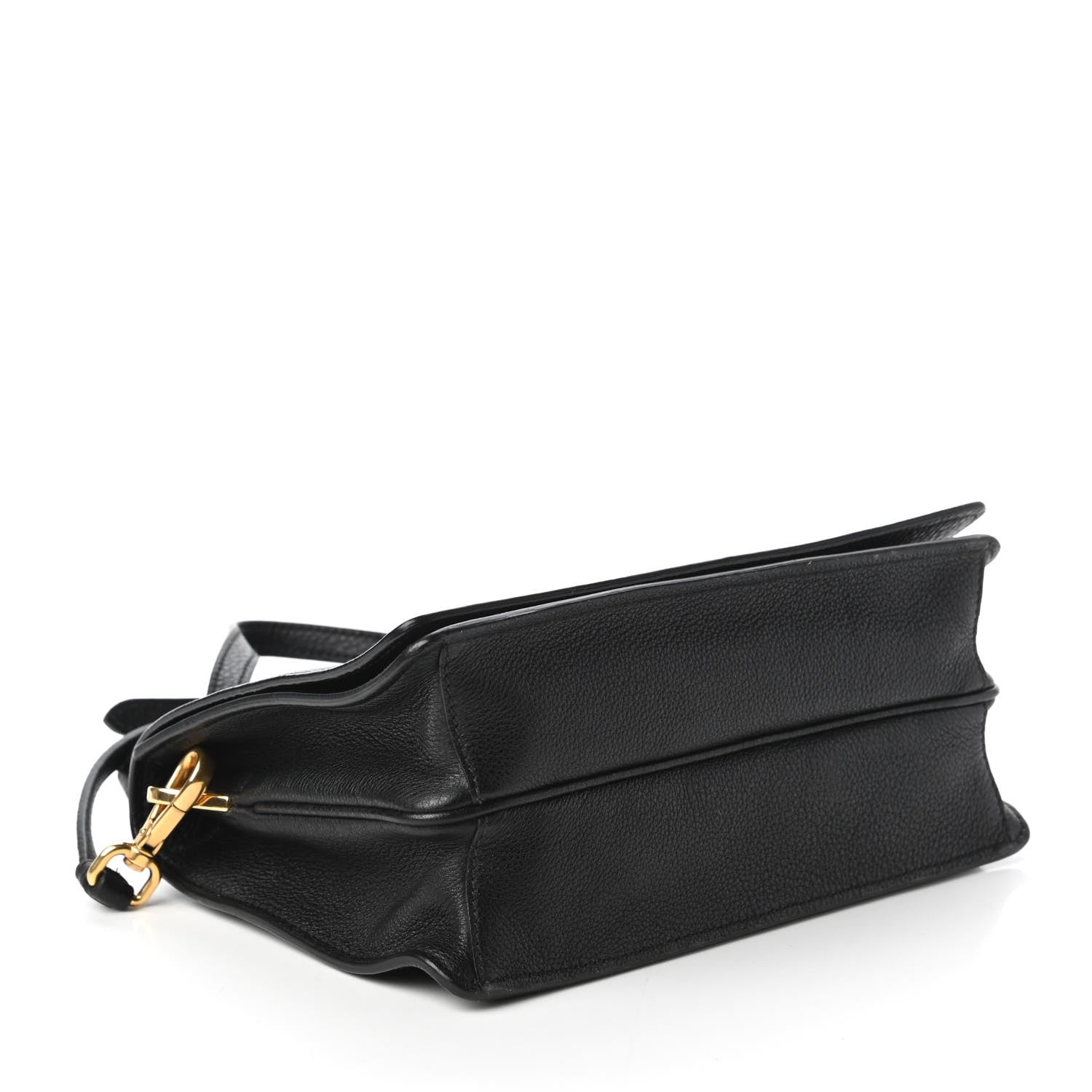 Prada Vitello Daino Double Strap Flap Crossbody Black 4 of 9