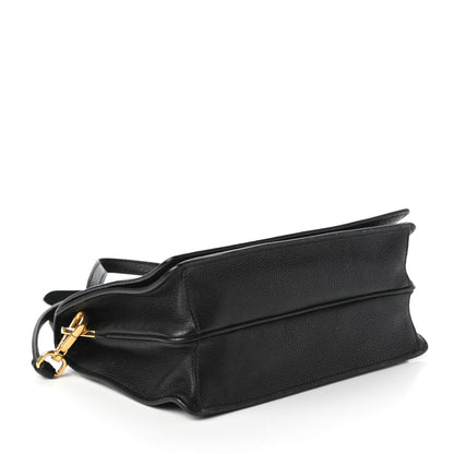 Prada Vitello Daino Double Strap Flap Crossbody Black 4 of 9