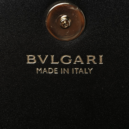 Bulgari Metallic Calfskin Striped Serpenti Forever Chain Wallet Silver Black 5 of 5