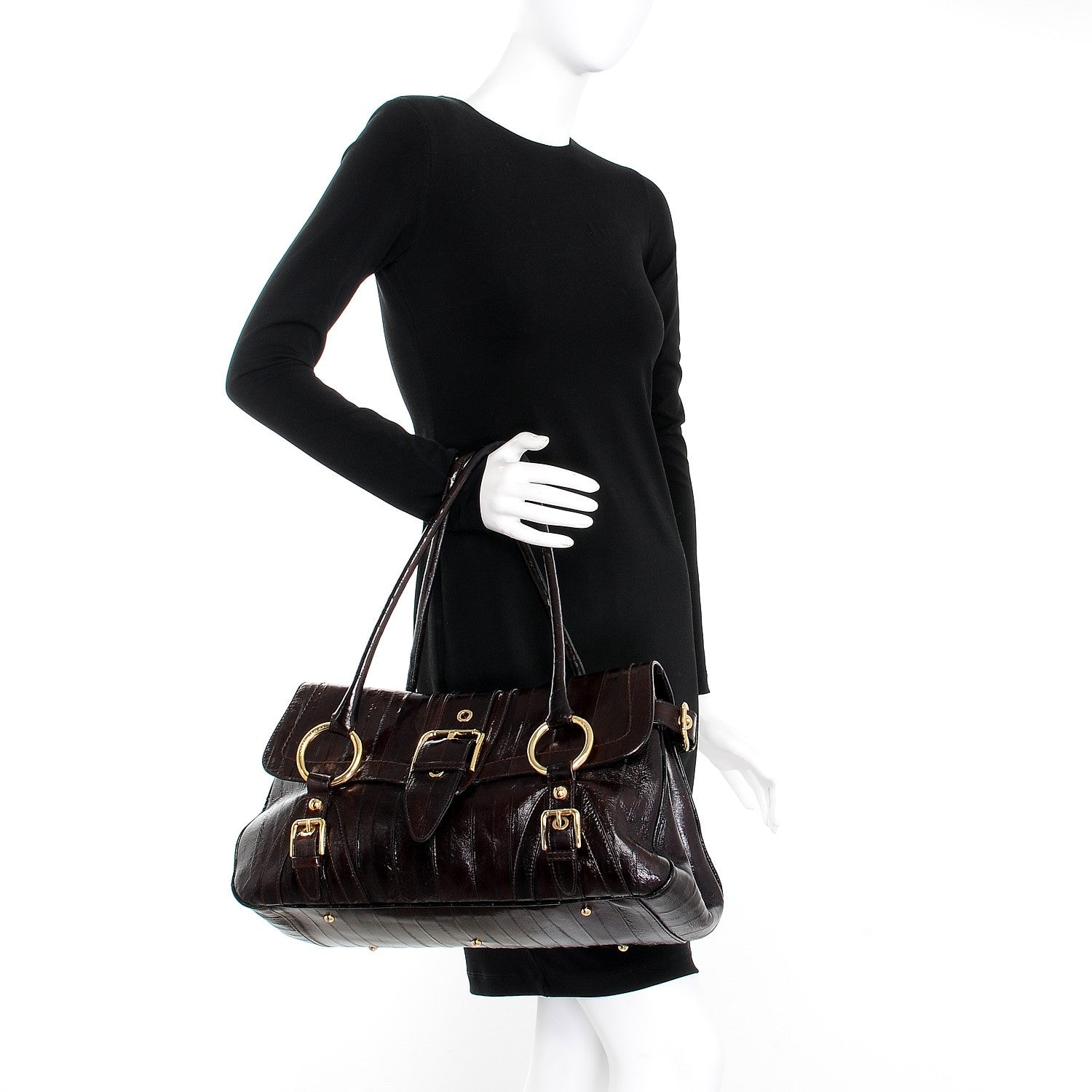 Dolce & Gabbana Eel Shoulder Bag Brown 2 of 14