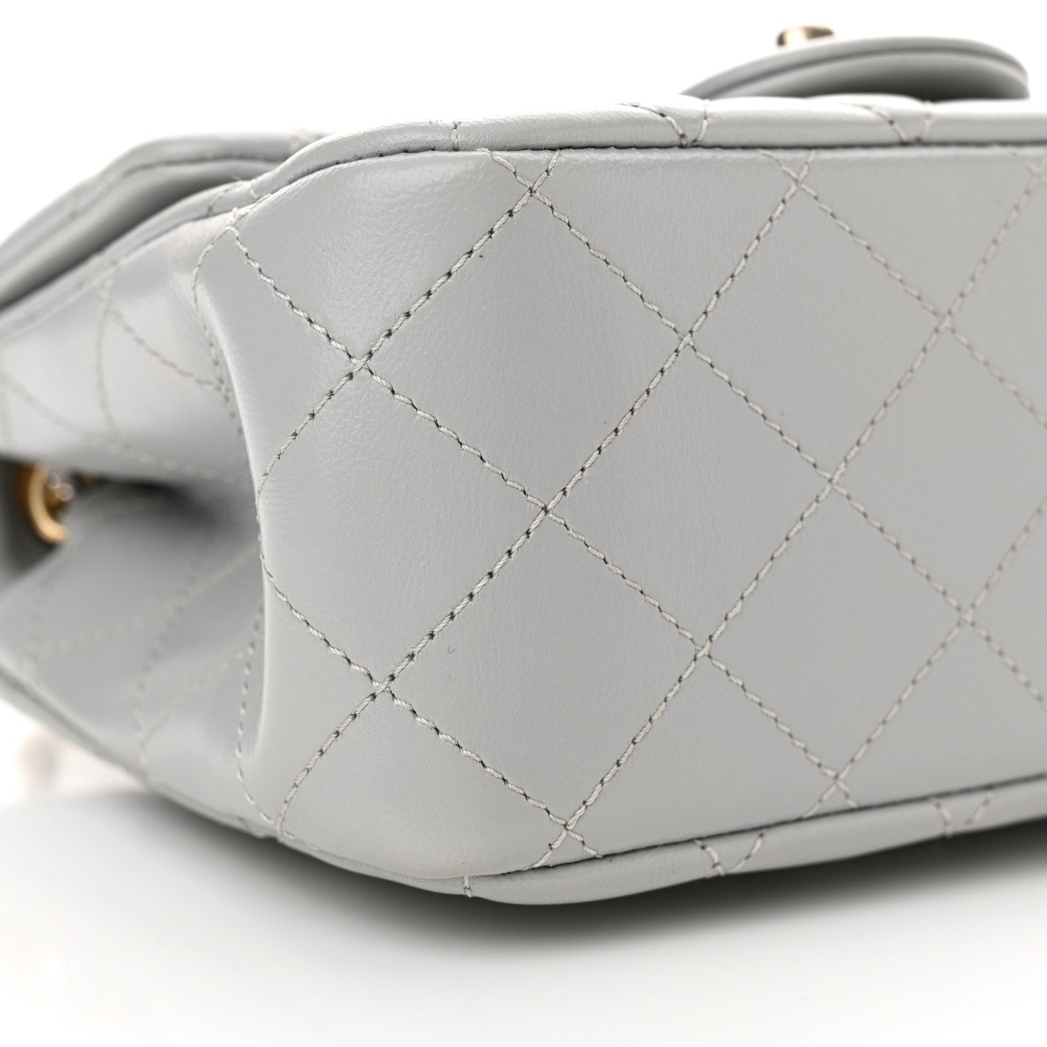 Chanel Lambskin Quilted Mini Pearl Crush Flap Light Grey 9 of 11