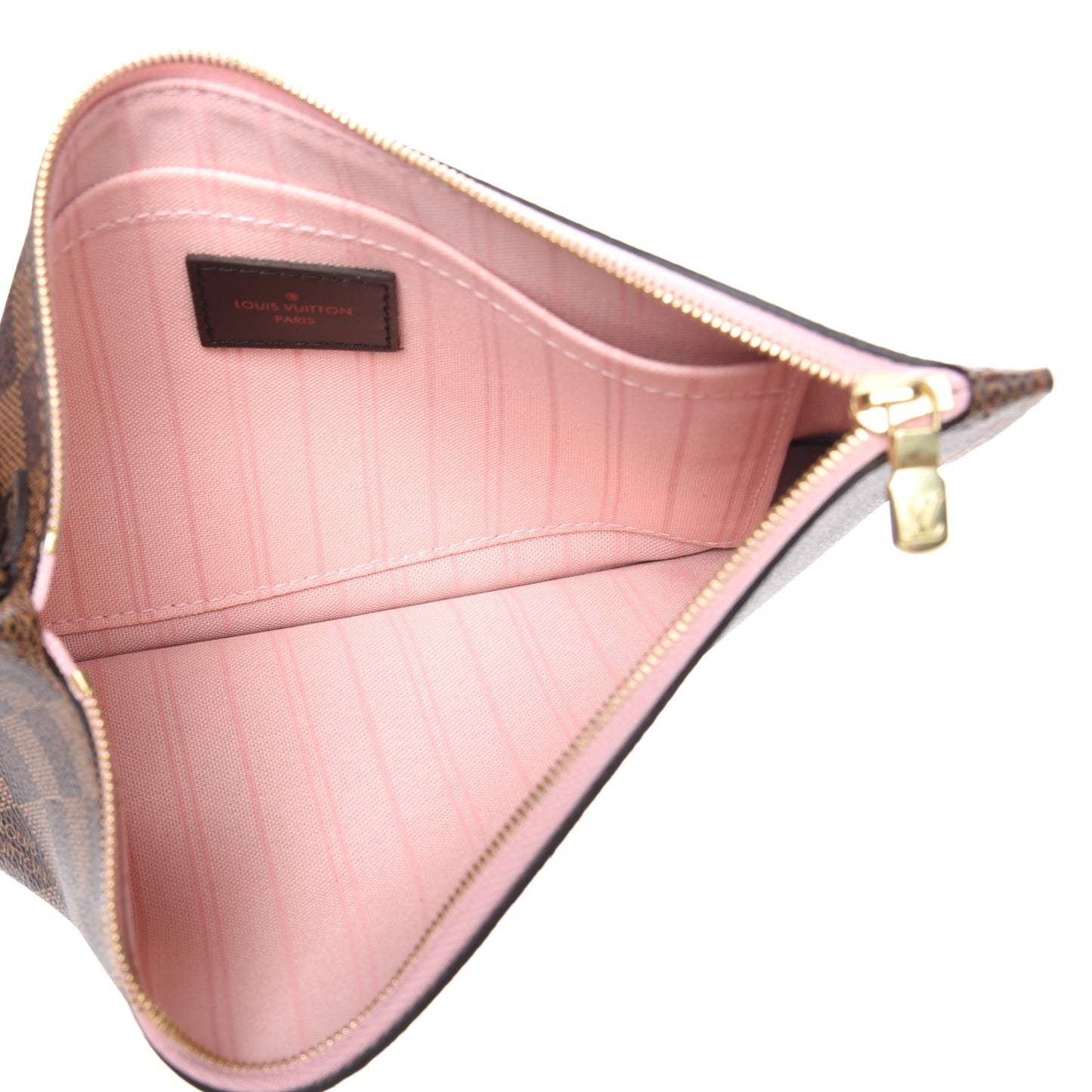 Damier Ebene Neverfull MM GM Pochette Rose Ballerine