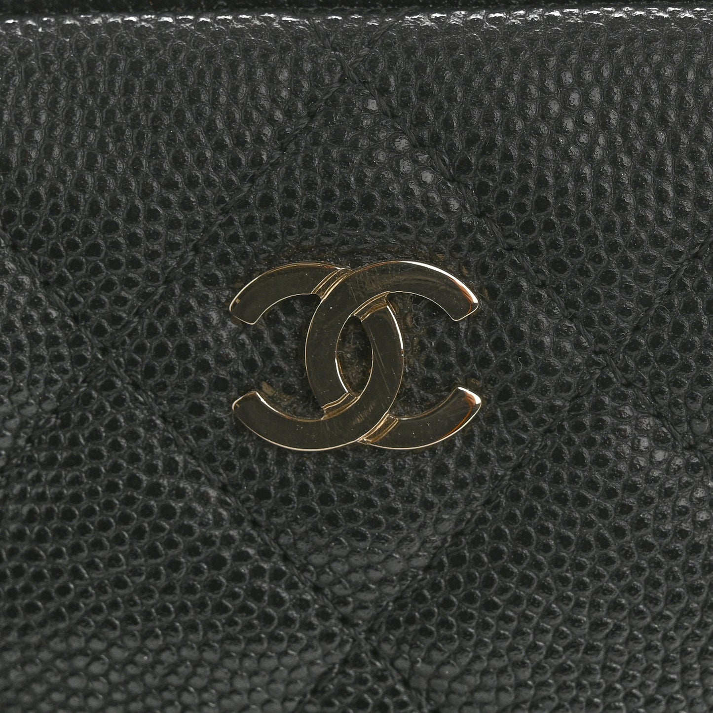 Caviar Quilted Medium Curvy Pouch Cosmetic Case Black